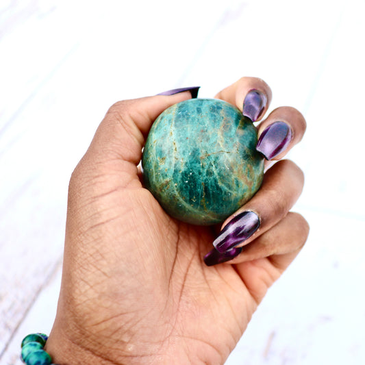 Blue Apatite Palmstone