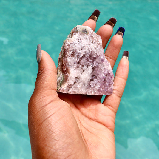 CIARA - Druzy Nebula Amethyst with Polished Edges and Cut Base