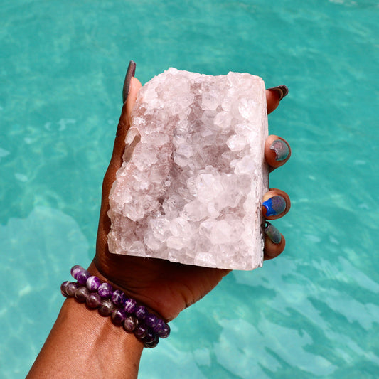 ERYKAH - Druzy Nebula Amethyst with Polished Edges and Cut Base