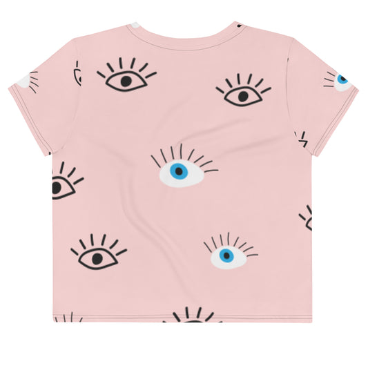 Angel Number 444 Evil Eye Crop Tee