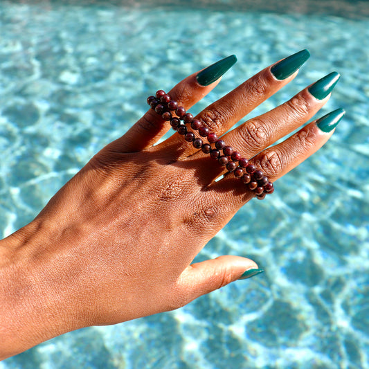 4 mm garnet bracelet