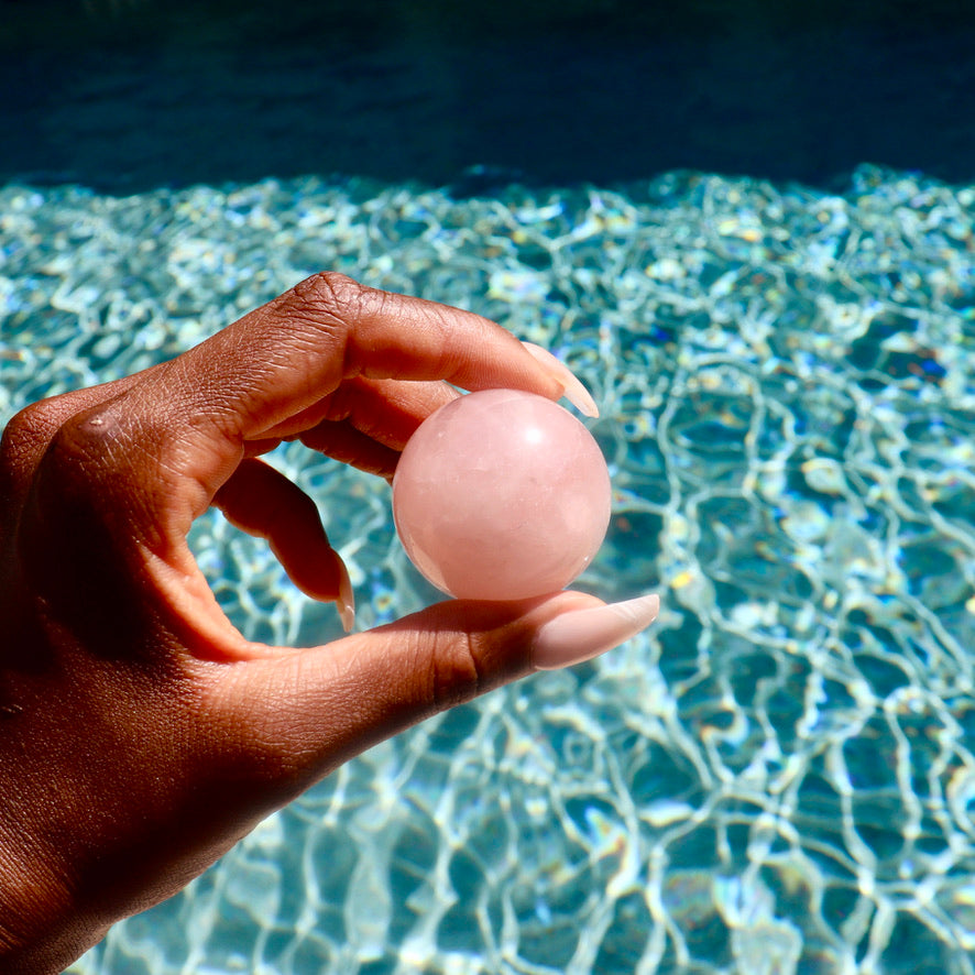 Rose Quartz Sphere (Medium: 1.60" diameter)
