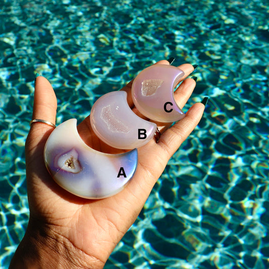 Druzy Aura Agate Moon