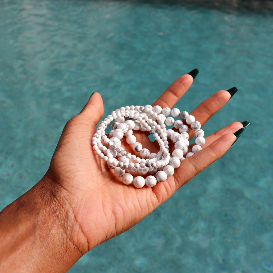 4 mm and 8 mm howlite bracelets