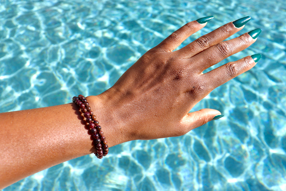 4 mm garnet bracelet