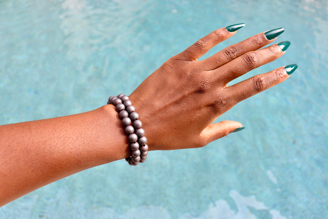 8 mm matte hematite bracelets