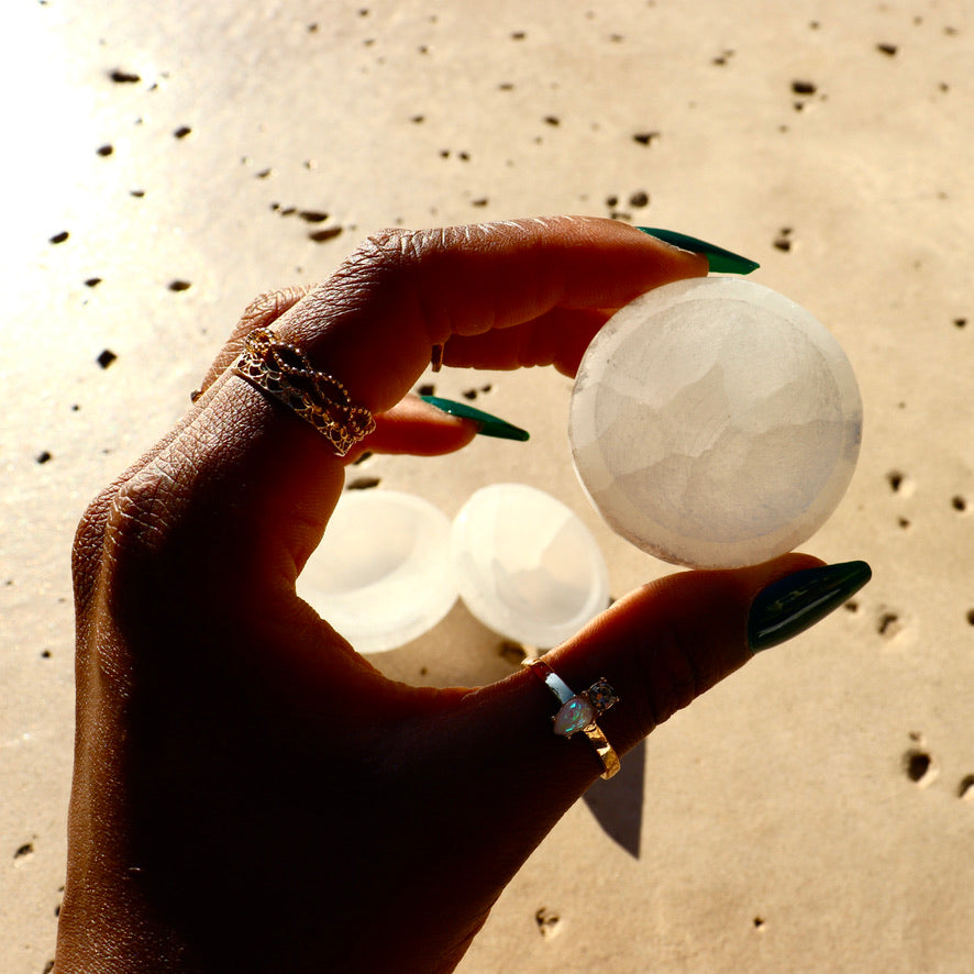 Selenite Carved Bowl (~2.00")