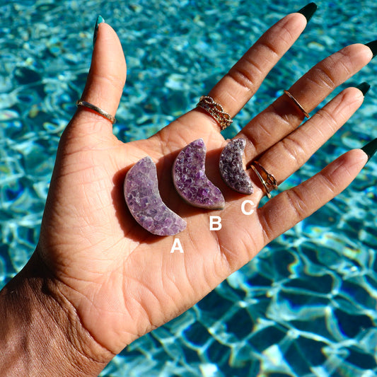 Druzy Amethyst Half Moons