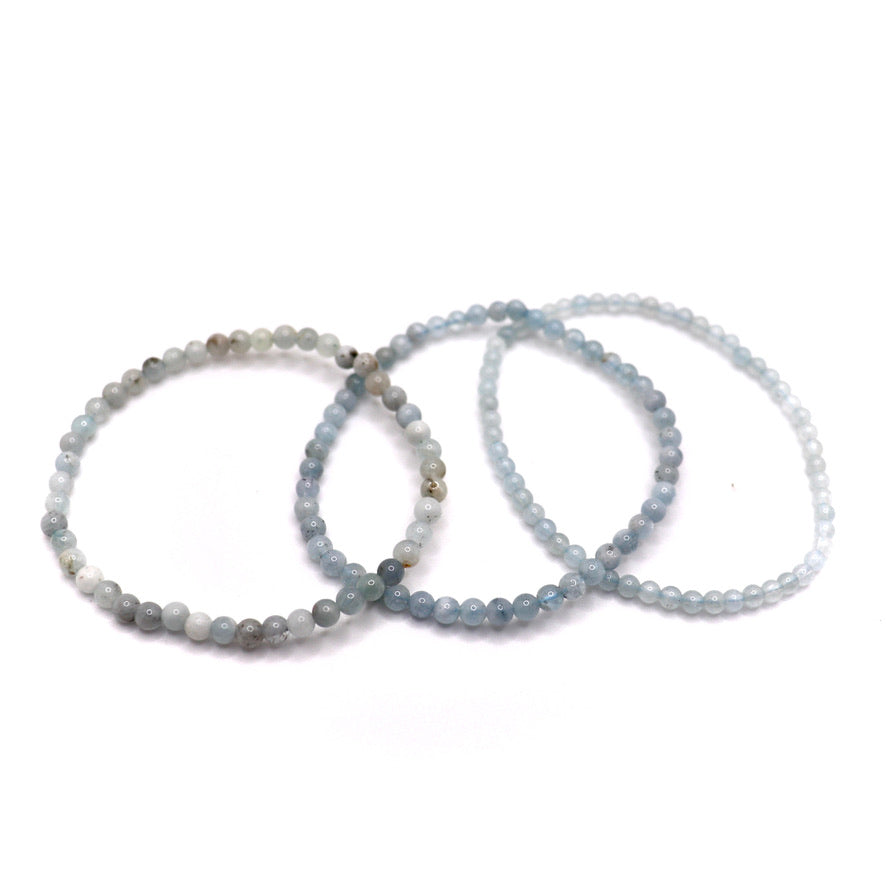 4 mm aquamarine bracelet