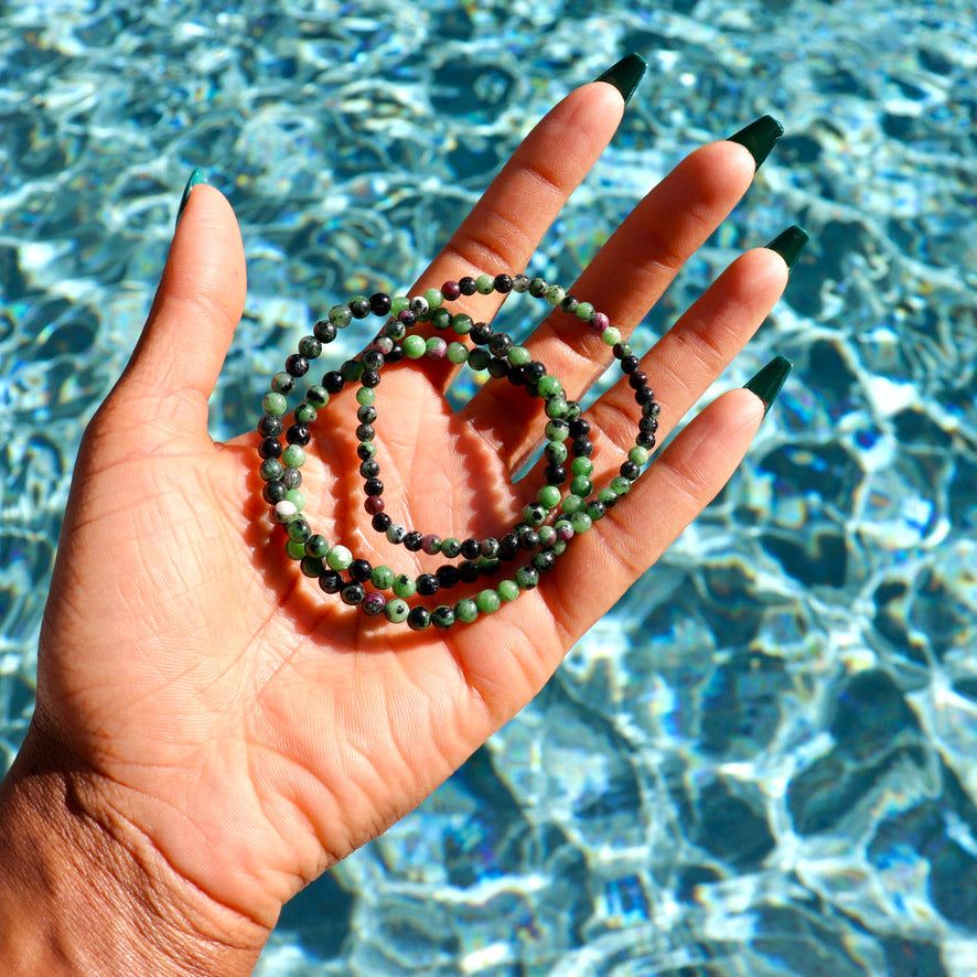 4 mm ruby zoisite bracelet