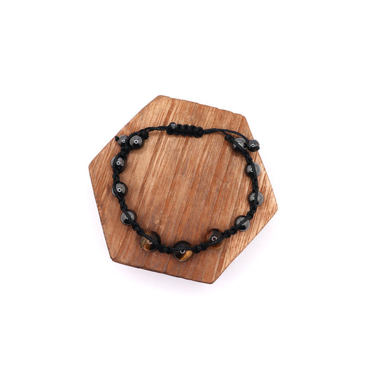 Magnetic Hematite & Tiger's Eye Elastic Bracelet
