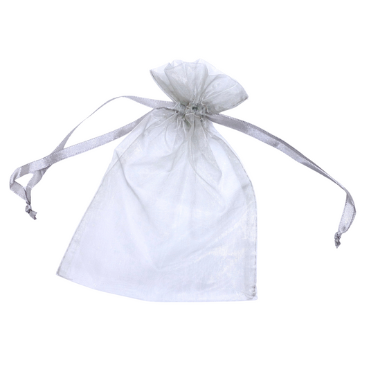 gray silver Organza Bag