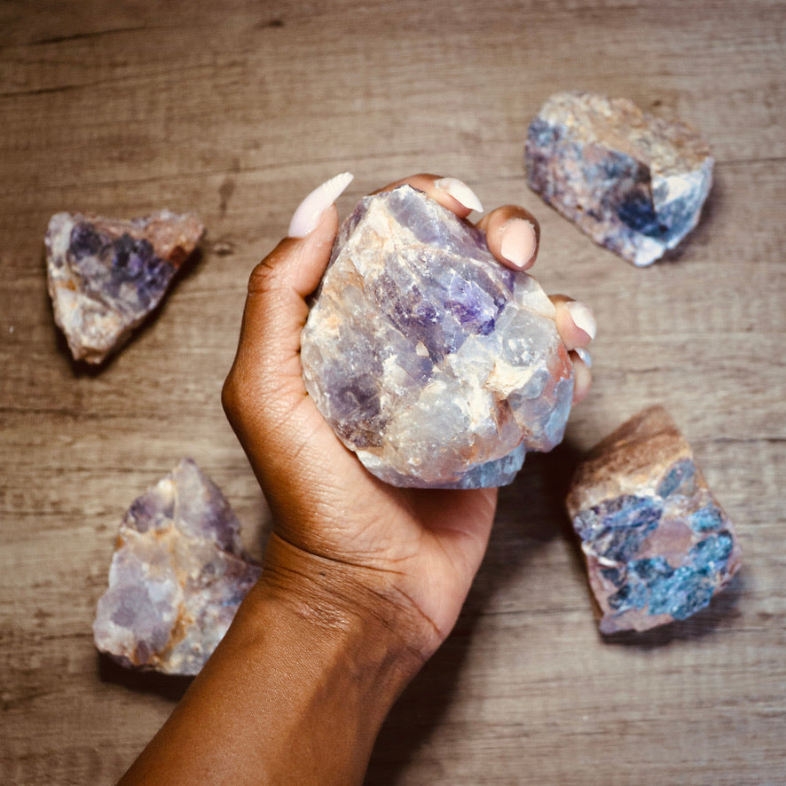 raw rough amethyst chunks natural stone