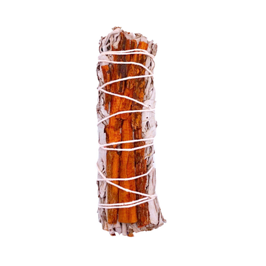 cinnamon and white sage smudge stick
