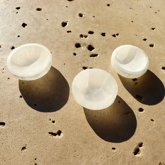 Selenite Carved Bowl (~2.00")