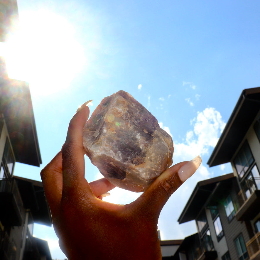 raw rough amethyst chunks natural stone
