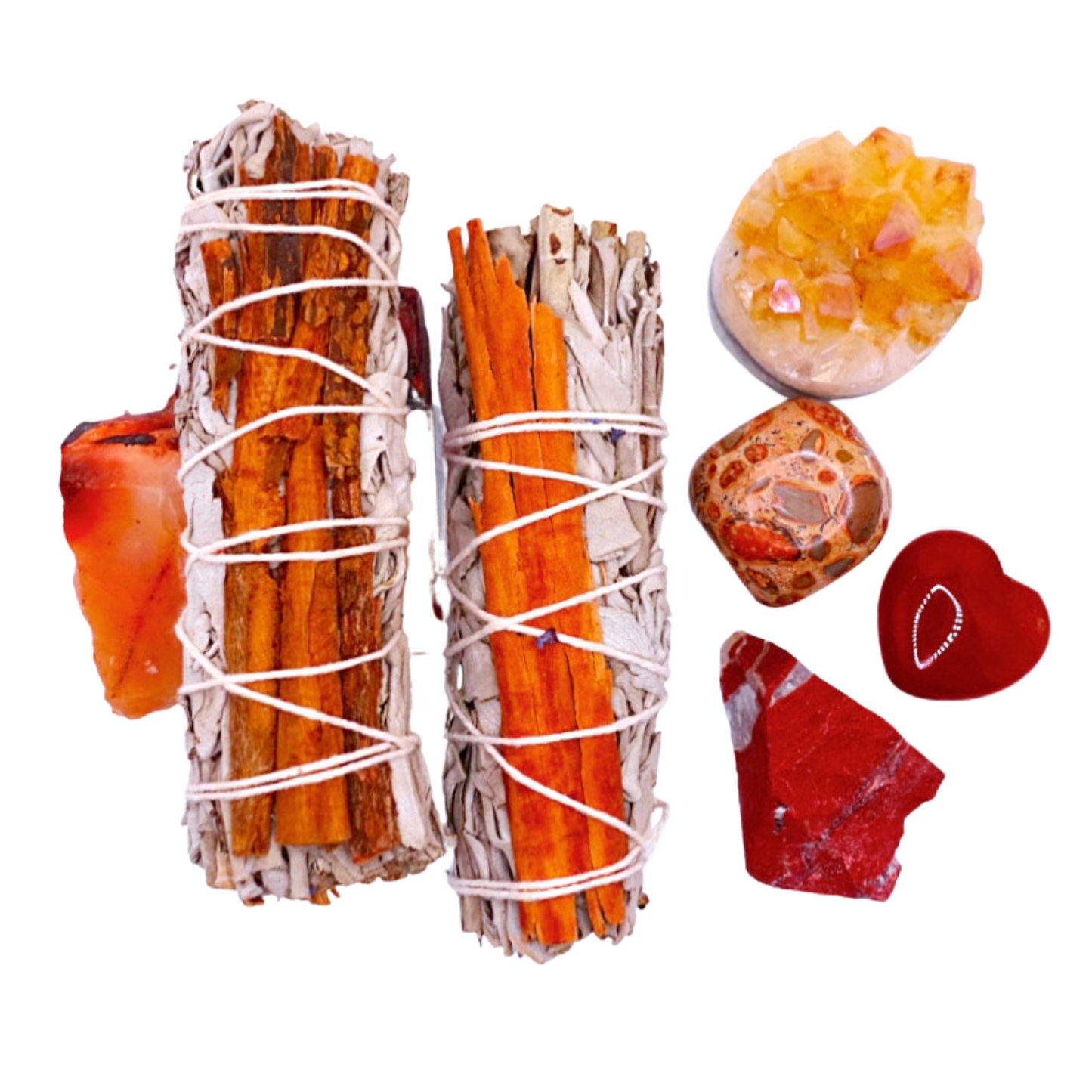 cinnamon and white sage smudge stick