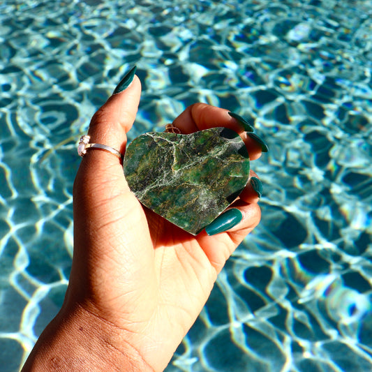 Green Jasper Heart