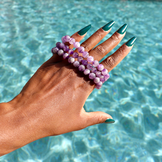 4 mm chevron amethyst bracelet