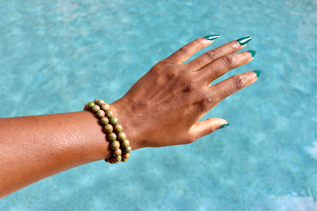 8 mm unakite bracelet