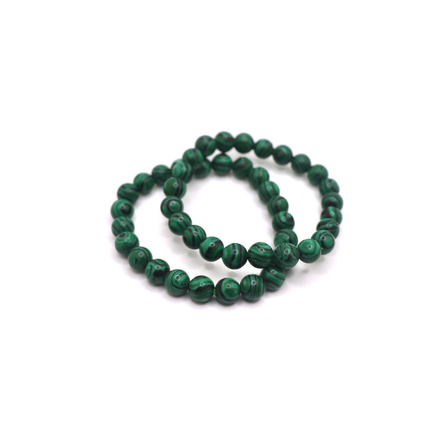 8 mm Reconstituted Malachite Elastic Bracelet