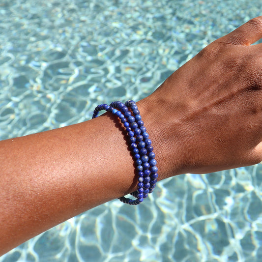 4 mm lapis lazuli elastic bracelet