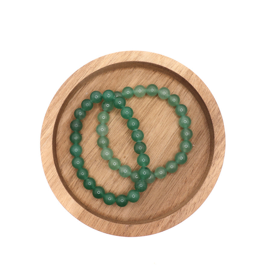 8 mm green aventurine elastic bracelet
