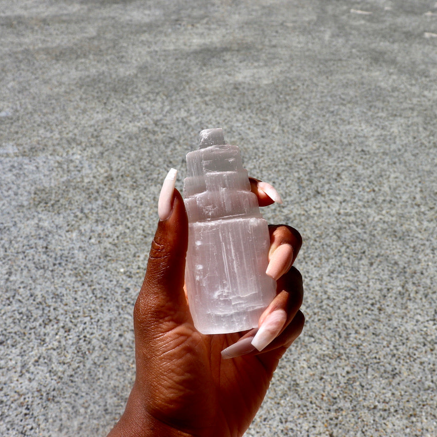 4" inch selenite iceberg tower