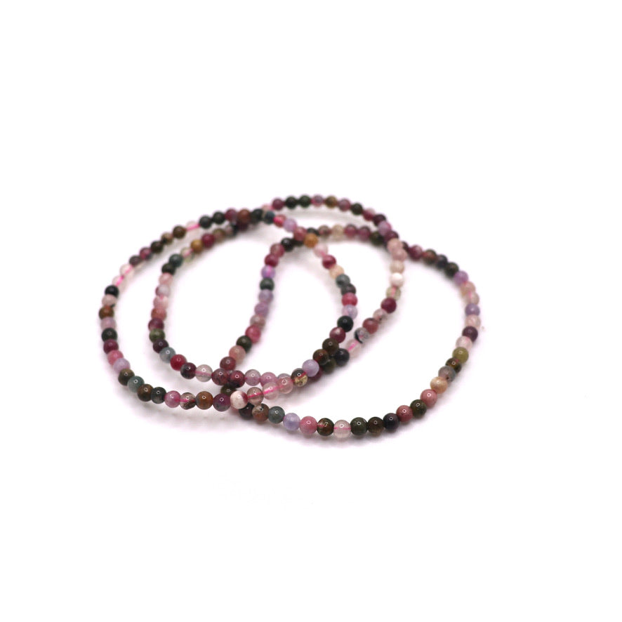4 mm Pink Mix Tourmaline Elastic Bracelet