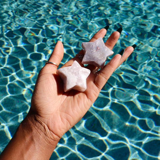 2 inch 2" pink amethyst star