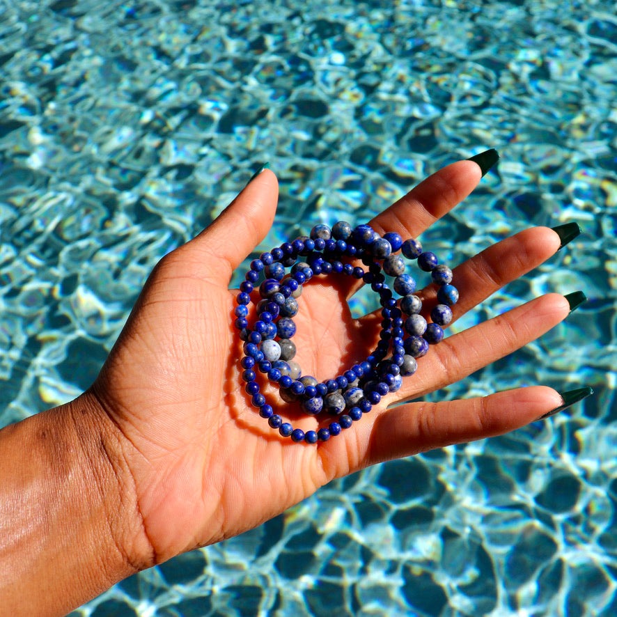 4 mm lapis lazuli elastic bracelet