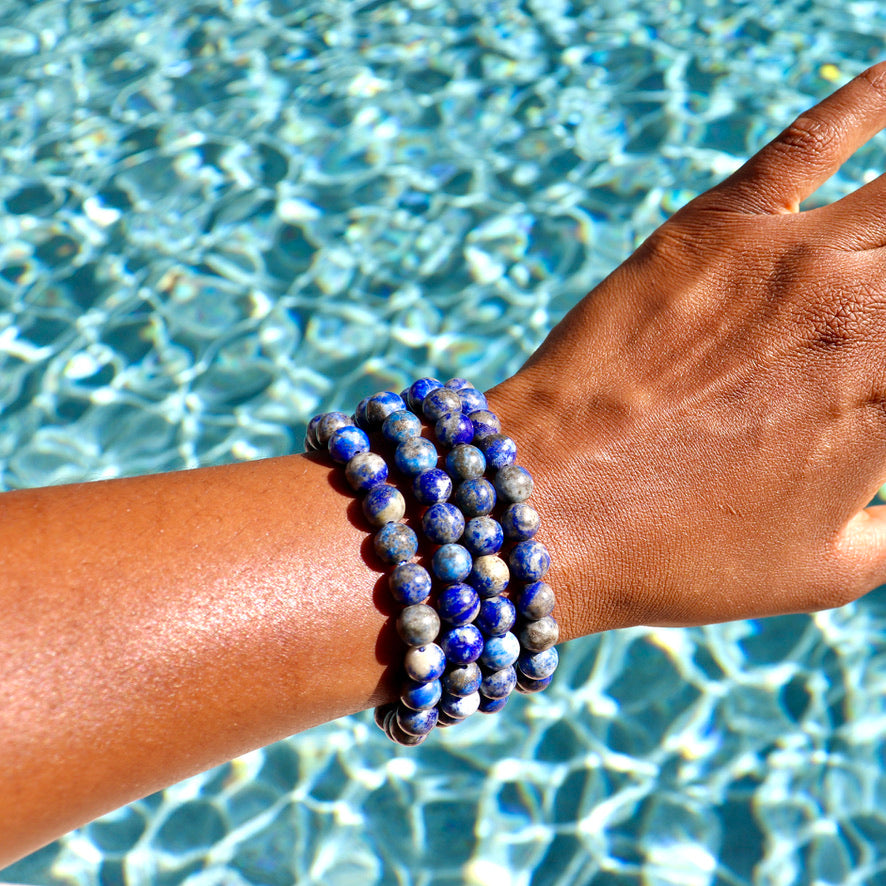 8 mm lapis lazuli elastic bracelet
