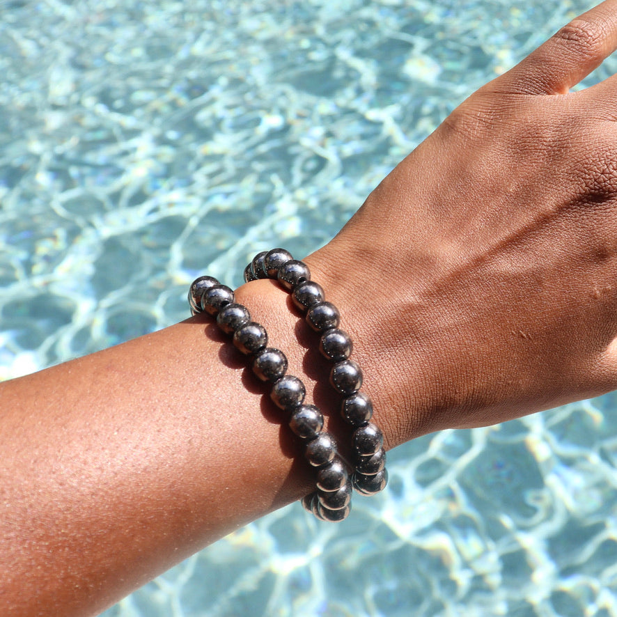8 mm hematite elastic bracelet