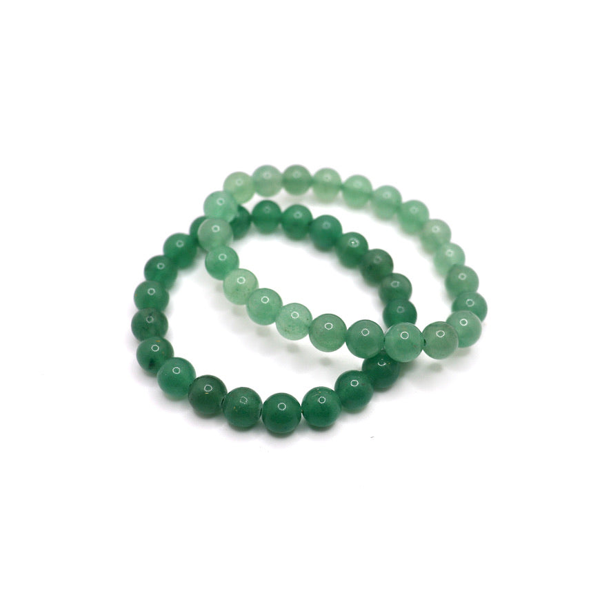 8 mm green aventurine elastic bracelet