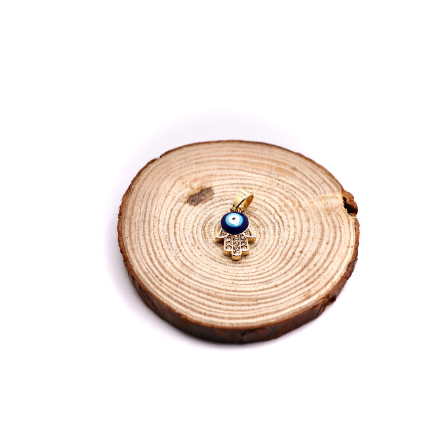 Gold Hand of Fatima Evil Eye Protection Necklace