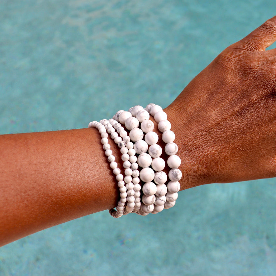 4 mm and 8 mm howlite bracelets