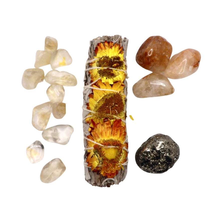 Yellow Sunflowers and White Sage Smudge Stick