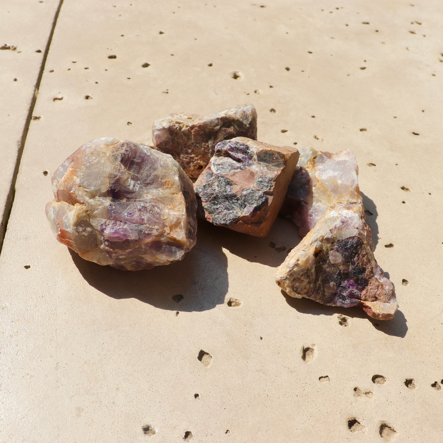 raw rough amethyst chunks natural stone