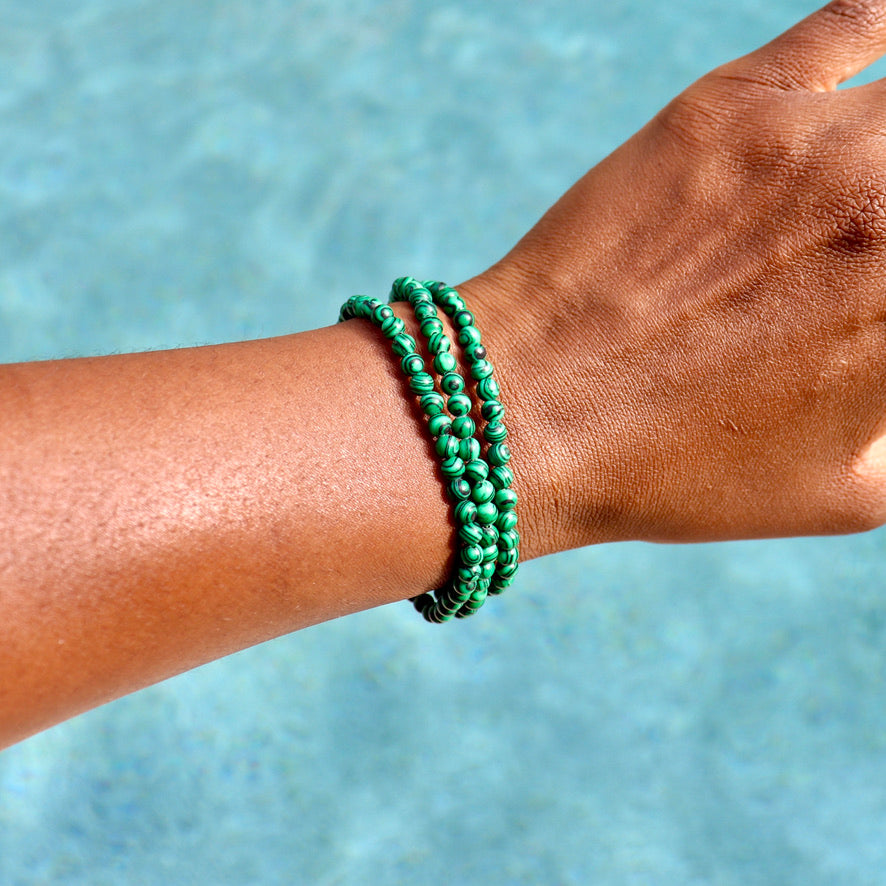 4 mm malachite bracelet