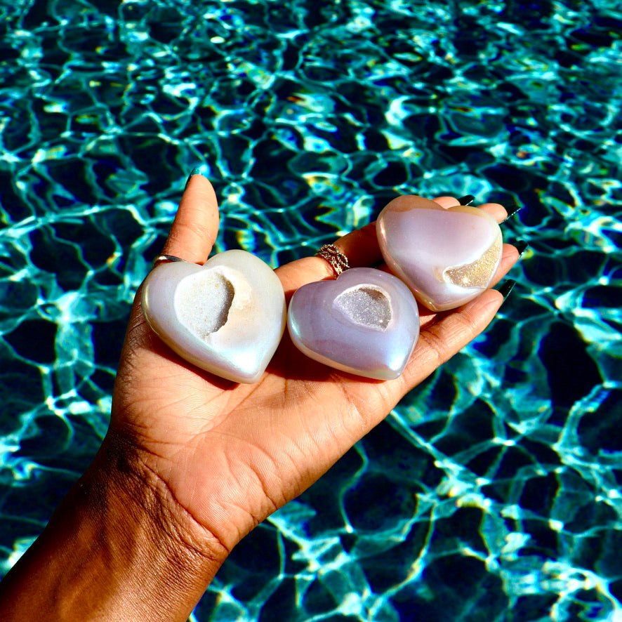 Druzy Aura Agate Heart