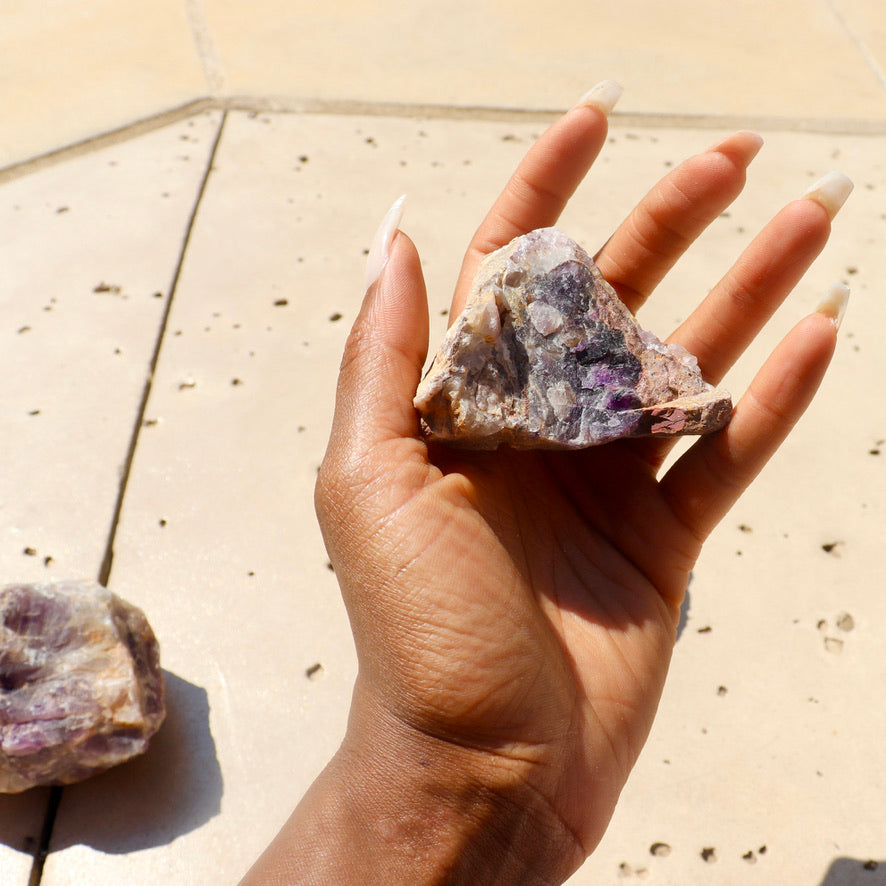 raw rough amethyst chunks natural stone