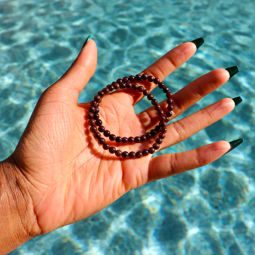 4 mm garnet bracelet