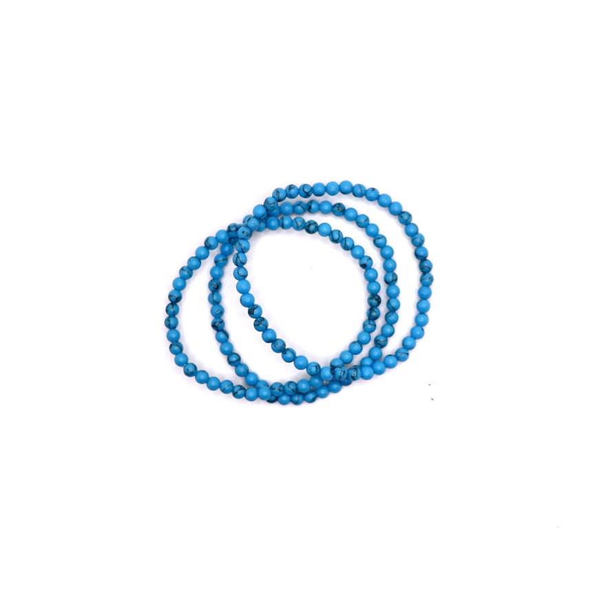 4 mm Reconstituted Turquoise Elastic Bracelet