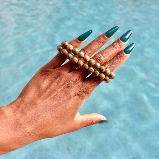 8 mm unakite bracelet