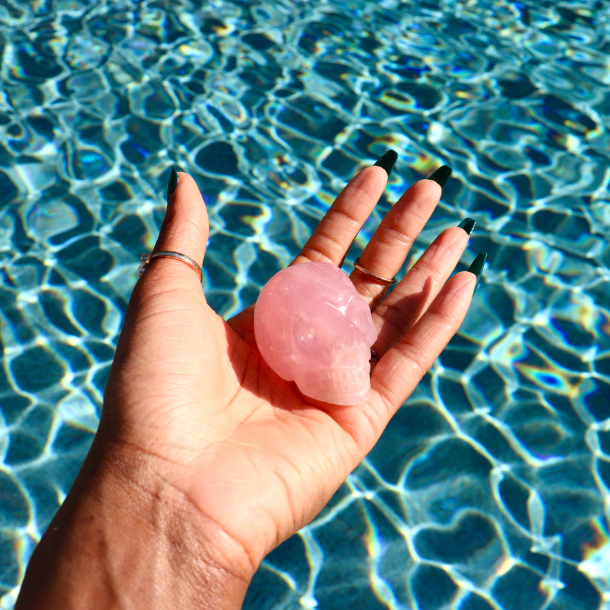 Crystal Skull | Rose Quartz Skull or Clear Quartz Skull