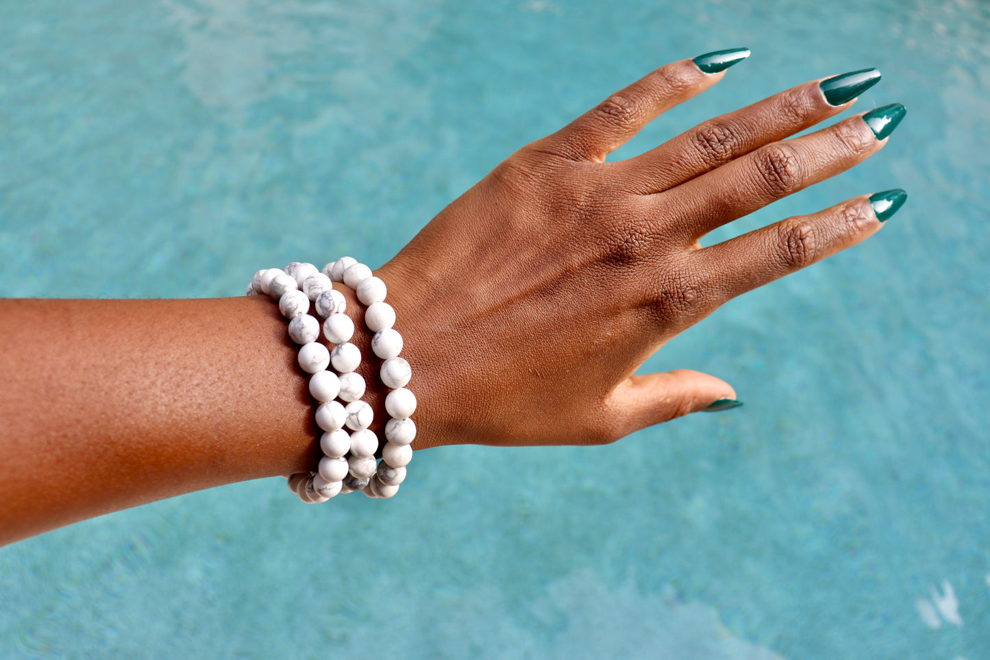 4 mm and 8 mm howlite bracelets