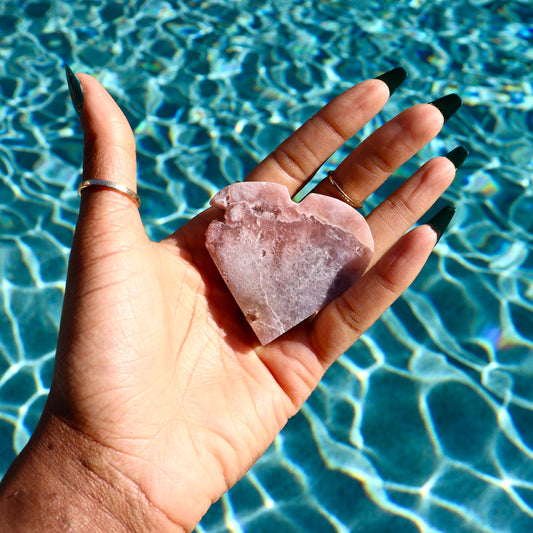 Druzy Pink Amethyst Heart (2.25")