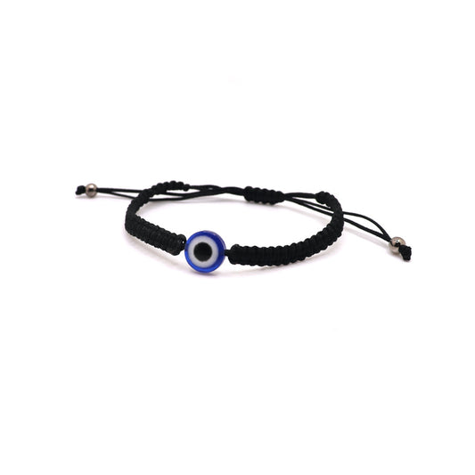 black adjustable evil eye bracelet