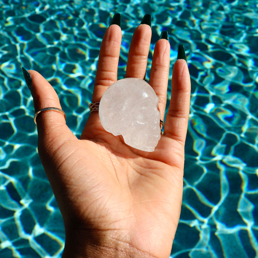 Crystal Skull | Rose Quartz Skull or Clear Quartz Skull