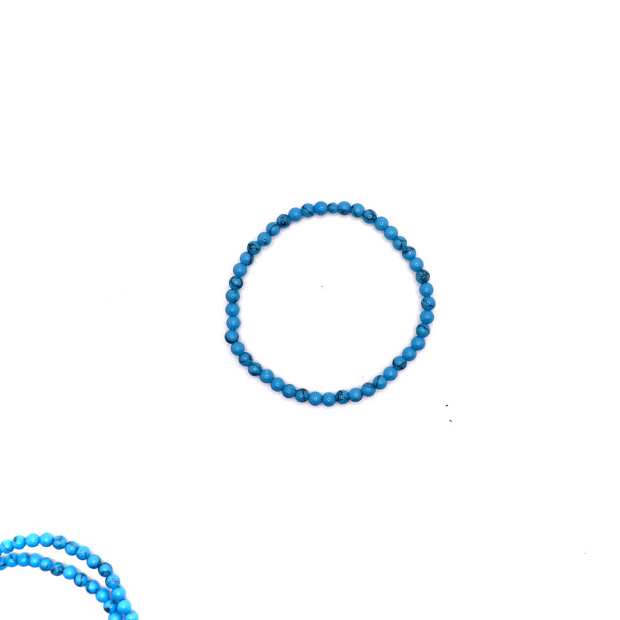 4 mm Reconstituted Turquoise Elastic Bracelet